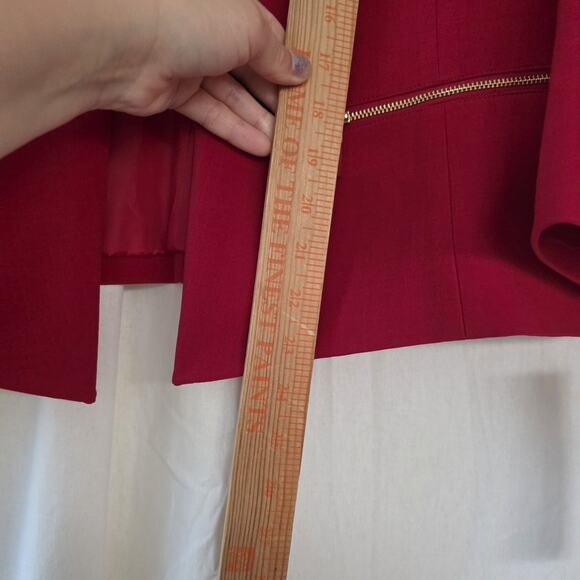 Black Label By Evan Picone Jacket Women’s 10 Ruby Red Blazer Open NWT Holiday - Picture 11 of 12